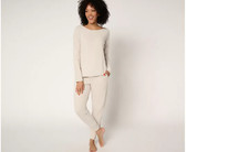 Barefoot Dreams NWT CozyChic Ultra Lite Top w/Malibu Pant Set Sz L Malibu Mist