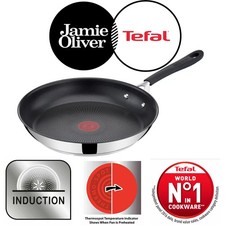 Tefal Jamie, Oliver Quick & Easy Stainless Steel Frying Pan, 28cm, E3030644