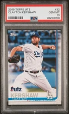 2019 Topps UTZ # 32 Clayton Kershaw PSA 10. POP 6