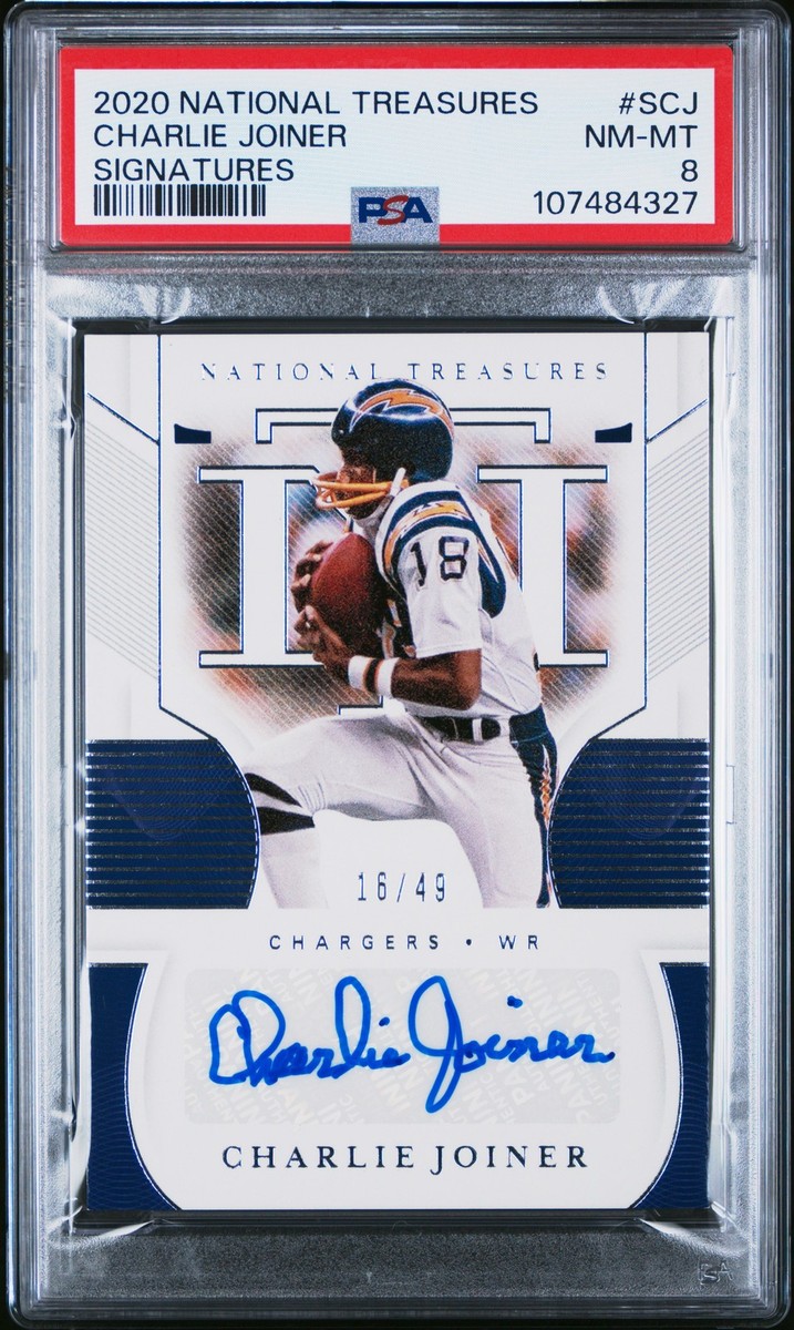 2020 NATIONAL TREASURES SIGNATURES #SCJ CHARLIE JOINER 16/49 PSA 8