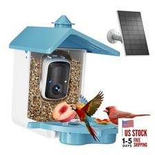 Smart Bird Feeder with Camera - 2K Bird Camera for Outdoors Solar Powered, Blue