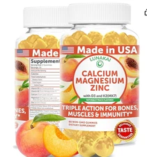 Calcium Gummies with Magnesium, Zinc, Vitamin D3 & K2 for Women, Men & Kids – De