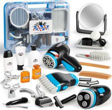 Barber Shop Pretend Role Play Toy, 23 Pcs Kids Shaving Kit for Boys, Haircut Kit