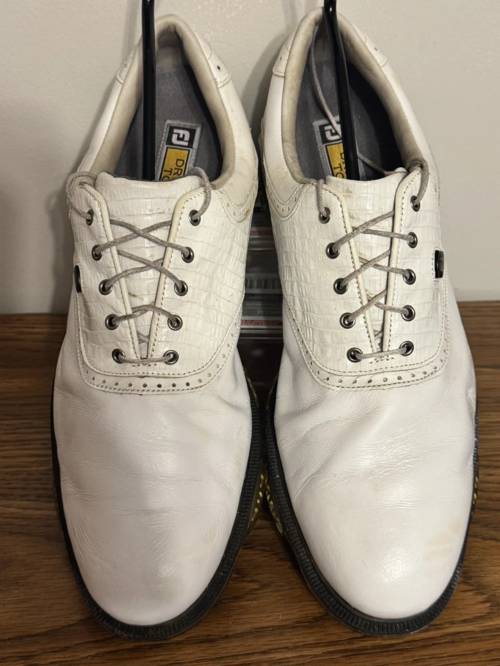 Foot Joy FJ DryJoys Tour Mens Golf Shoes 14M White Leather Opti Flex 2 - Image 3 of 4