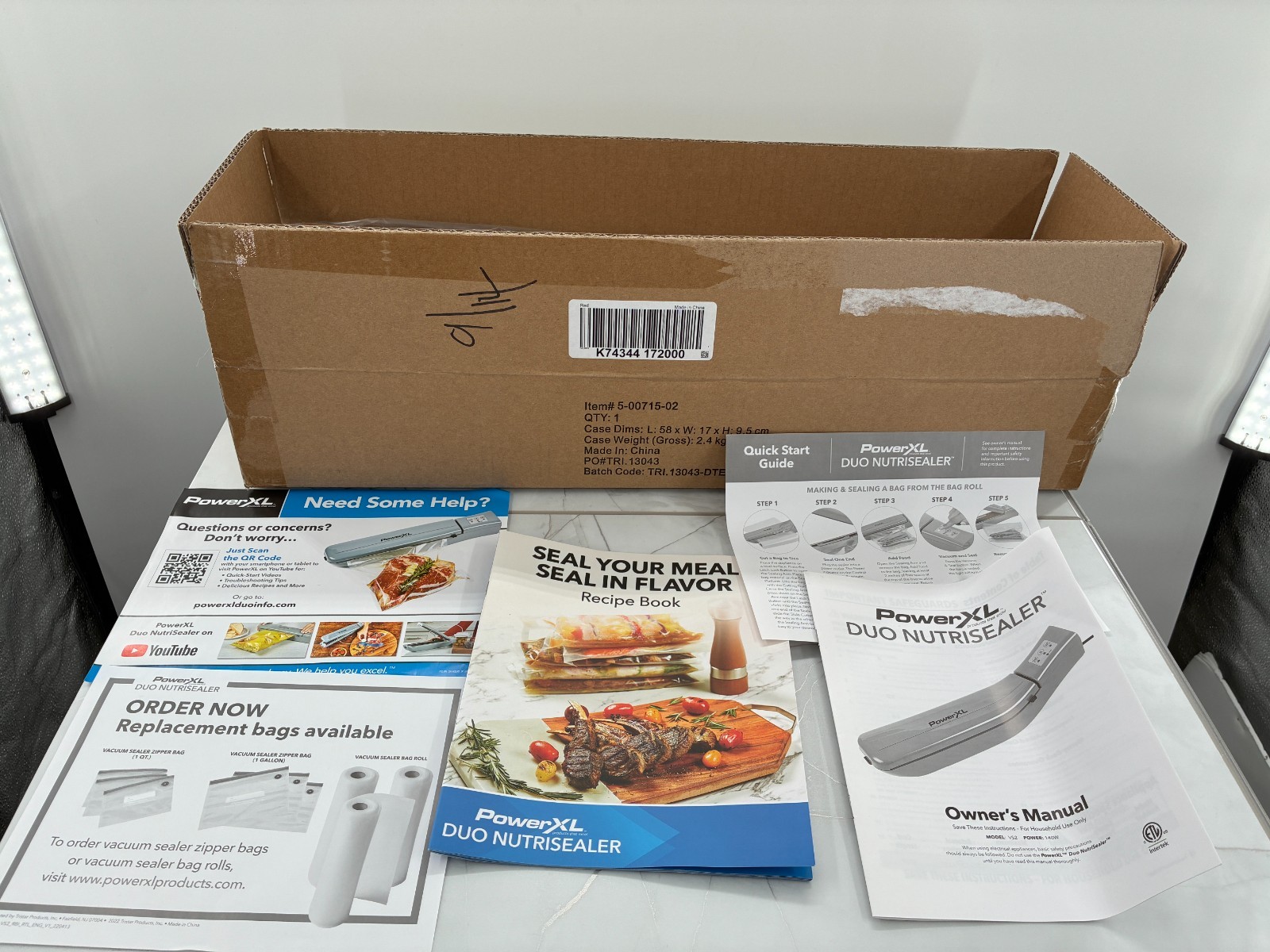 PowerXL Duo NutriSealer Food Vacuum Sealer With Bags Model VS2 Mint Open Box Red