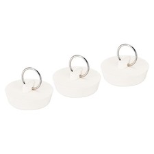 Rubber Sink Plug White Drain Stopper Fit 1-5/8" to 1-3/4" Drain 3 pack