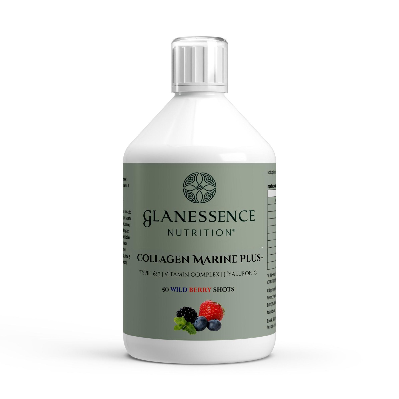 Marine Collagen Shots 500ml Wild Berry Hair Skin Nails Hyaluronic Acid