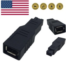 FireWire IEEE 1394 Type A 400 6 Pin Female to 1394 Type B 800 9 Pin Male Data...