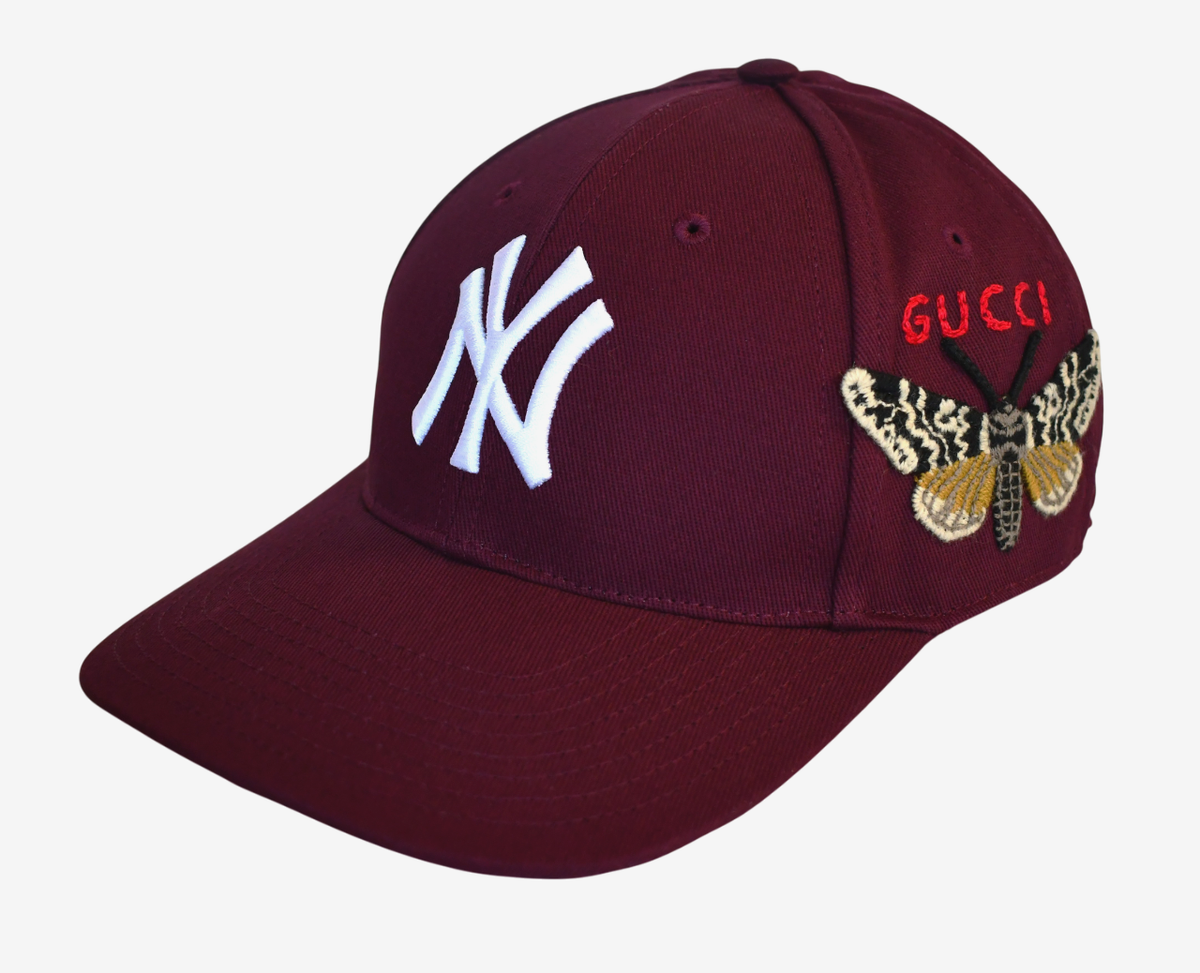 新品未使用 グッチ NYヤンキース キャップ  帽子 バタフライ 蝶 GG GUCCI】【ニューヨークヤンキース】【バタフライパッチ】【イタリア製