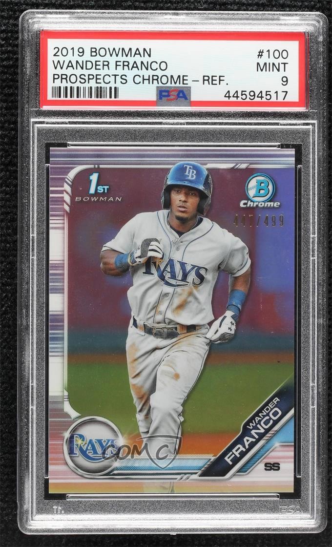 2019 Bowman Chrome Prospects Refractor /499 Wander Franco #BCP-100 PSA 9 MINT