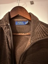 Polo Ralph Ralph Lauren Men's Full Zip Sweater - MEDIUM - Brown / Black
