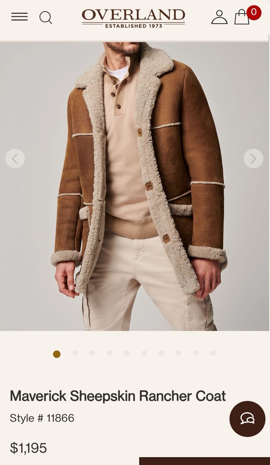 Overland Men's Sheepskin Rancher Coat Lined Pockets Button Brown Beige 2XL image 5