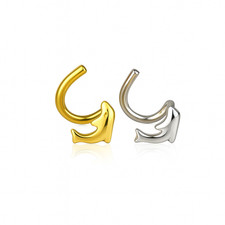 14k Yellow or White Gold Dolphin Screw Piercing Stud