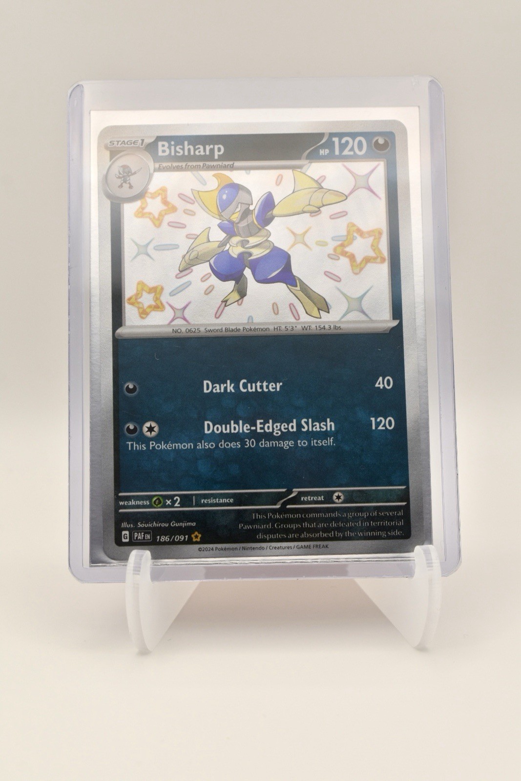 Bisharp 186/091 SV: Paldean Fates Shiny Rare Full Art Holo