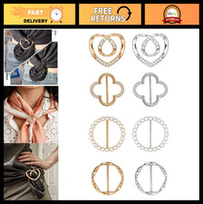 4PCS Scarf Ring Clips T-Shirt Tie Clips for Women - Fashion Shirt Accessories