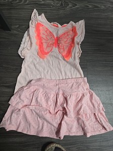 H And M Light Pink Girls Tank 4-6 And Skirt Exc Worn Once 4-5