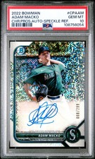 2022 Bowman Chrome Prospect Autographs ADAM MACKO Speckle Refractor #/299 PSA 10