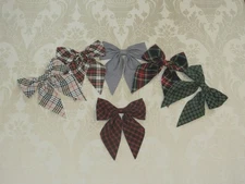 Handmade Preppy Tartan Plaid Cotton Big Schoolgirl Bow Barrette Clip 6 Colors