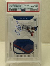 Nomar Mazara RPA Material  signature /10 2016 panini national treasures Rangers 