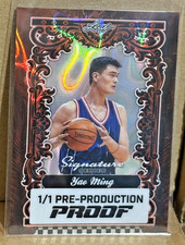 Yao Ming 2025 Leaf Signature Series #1/1 Pre-Production Proof Orange Lava Prizm