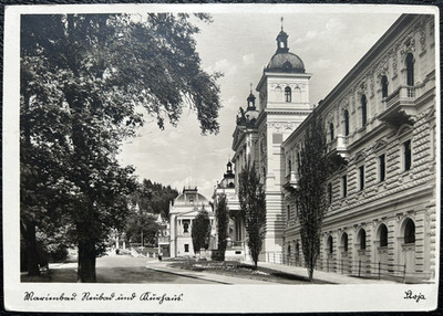 Postcard Mariánské Lázně West Bohemia * Neubad and Kurhaus * Stoja Nuremberg around 1940