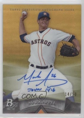 2014 Bowman Platinum Prospects Gold Refractor 14/50 Mark Appel #AP-MAP Auto 19n6
