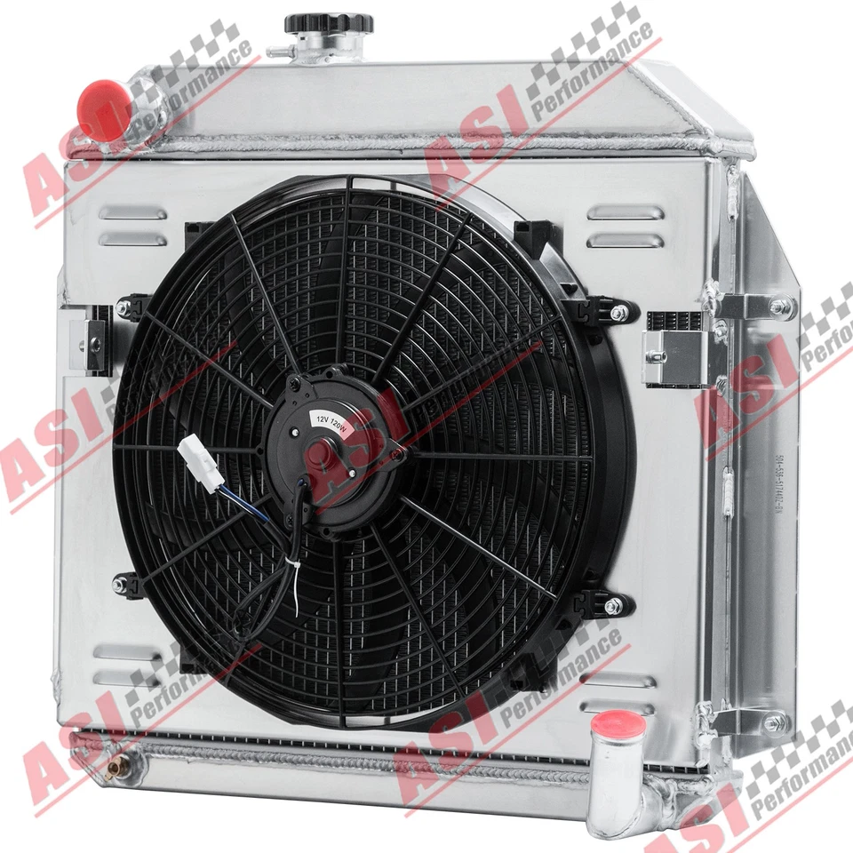 2 Row Radiator&Shroud Fan for 1955,56 Plymouth Belvedere Fury Plaza Savoy 3.8L Foto 3 de 4