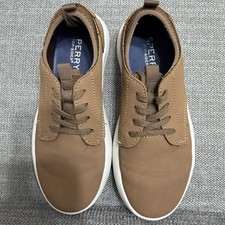 Sperry Top-Sider Boys 13M Brown Lace Up Sneakers Preppy Classic Casual Coastal