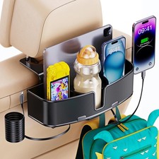 Headrest Cup Holder for Back Seat Organizer for Type-C/Lightning Retractable Cha