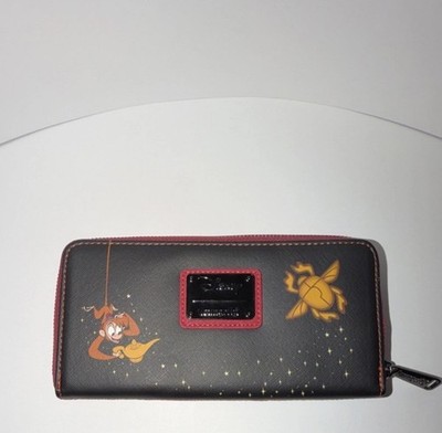 Loungefly Disney Aladdin Large Zip Around Wallet Black with Red Trim