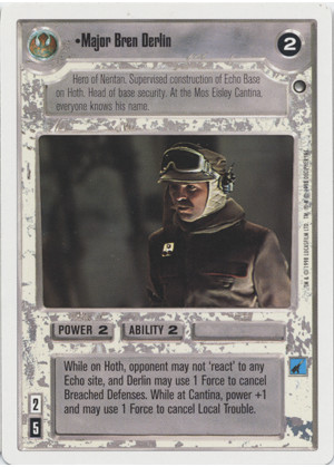 Major Bren Derlin [White Border] Mint/Near Mint SWCCG: Hoth White Border