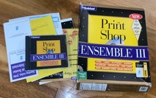 Print Shop Ensemble III 3 PC CD create custom cards labels stationery calendars 