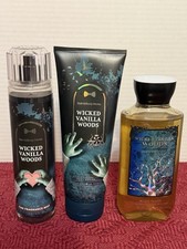 Bath  Body Works Wicked Vanilla Woods 3 Pc Set - Mist, Cream, Wash