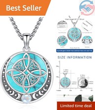 Adjustable Turquoise and Silver Witch's Knot Necklace for Timeless Style