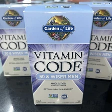 Garden of Life Vitamin Code 50 & Wiser Men 240 Veg Caps (60 Day Supply) 09/2026