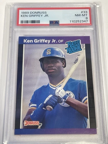 1989 Donruss Ken Griffey Jr. Rookie Card #33 Seattle Mariners RC - PSA 8 NM-MT