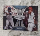 2019 Topps Chrome Greatness Returns Card #GRE 8 Hank Aaron and Mike Trout