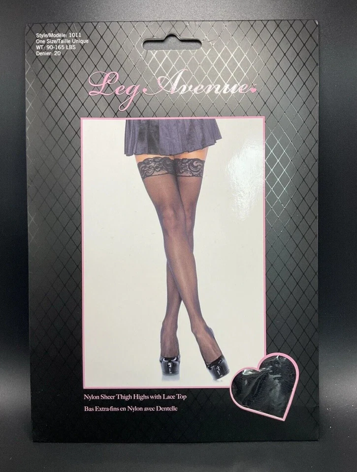 Top de encaje Leg Avenue transparente hasta el muslo 1011 - OS - negro Foto 2 de 3