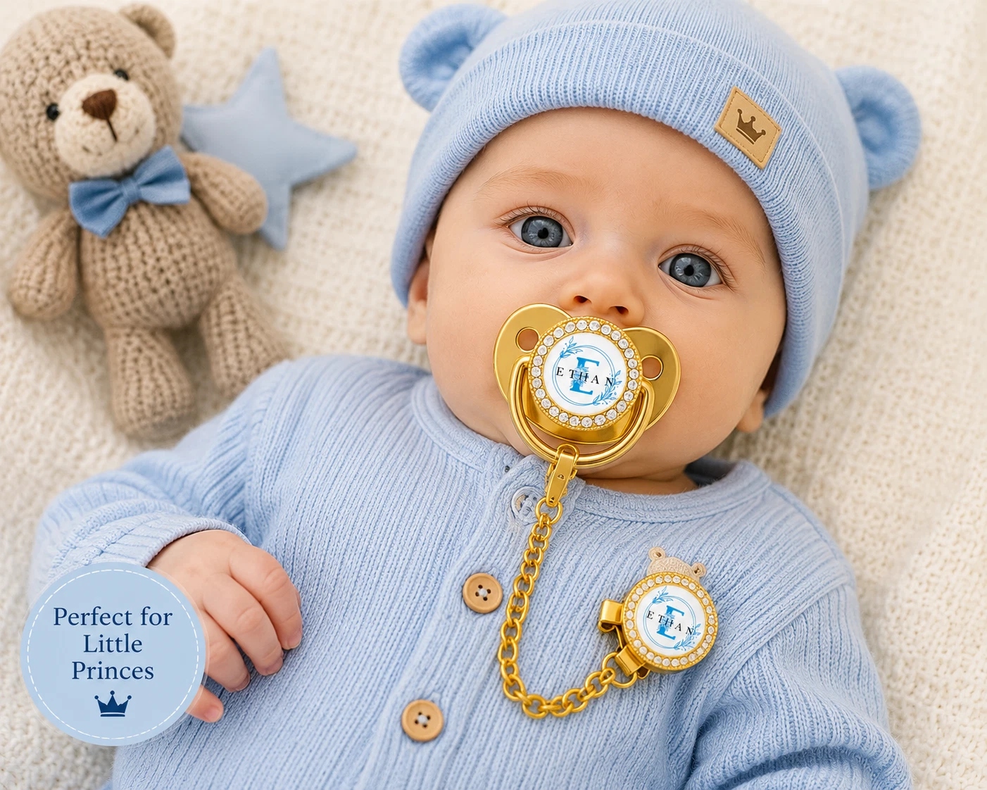 Personalized Pacifier Newborn Dummy Monogram 1 With Clip Name 0-6 Month
Opens in a new window or tab