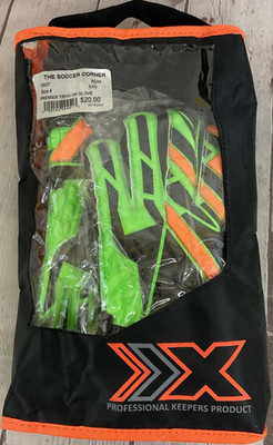 Admiral Premier Trainer Youth Soccer Size Four Finger Save Goalie Gloves Green
