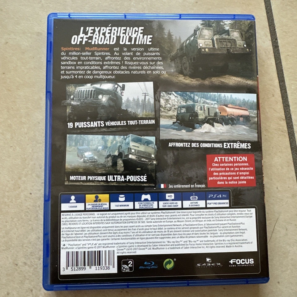 MUD RUNNER a spintires game   PS4 VF, photo 2 sur 3