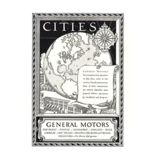 1927 General Motors: Fifty Three Cities Vintage Print Ad