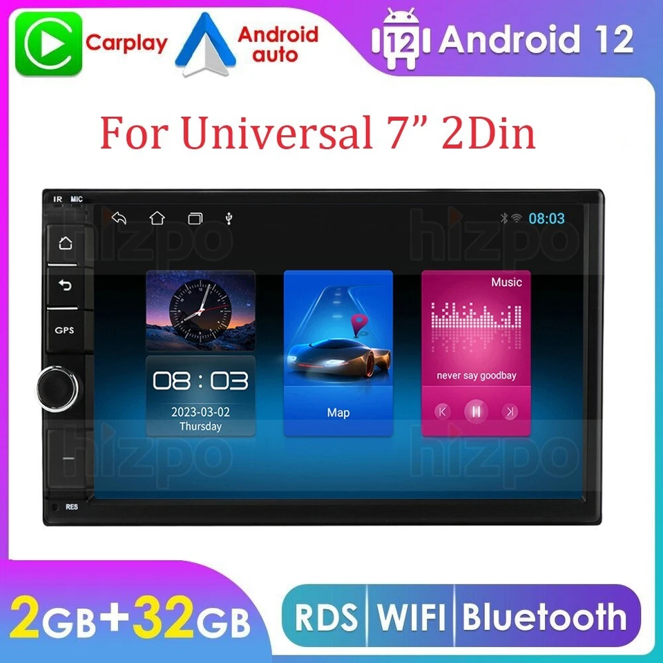 7" 2Din Universal Android 12 Carplay Car Stereo Radio 2+32G GPS Navi Player WIFI - Image 3 of 4