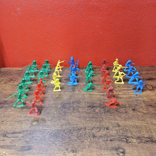 Lot of 37 Vintage Plastic Western Cowboys  Indian 2" Toy Soldier Figures