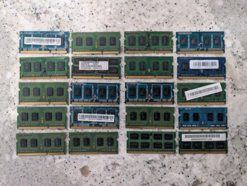 40GB (20x 2GB) Lot DDR3 Laptop Memory RAM PC3 Various Brands and Speeds - Picture 2 of 2