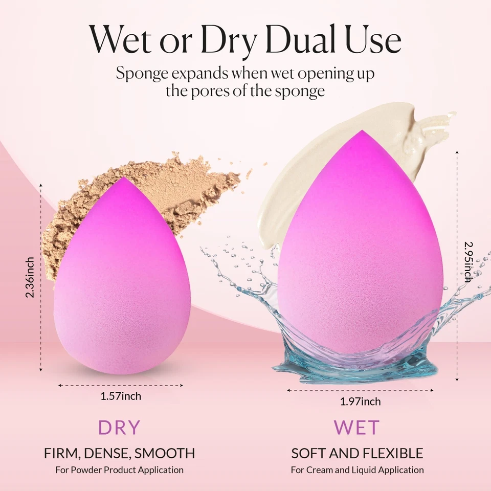 Juego de esponja licuadora suave colección belleza maquillaje 6 piezas, múltiples formas, degradado Foto 2 de 4