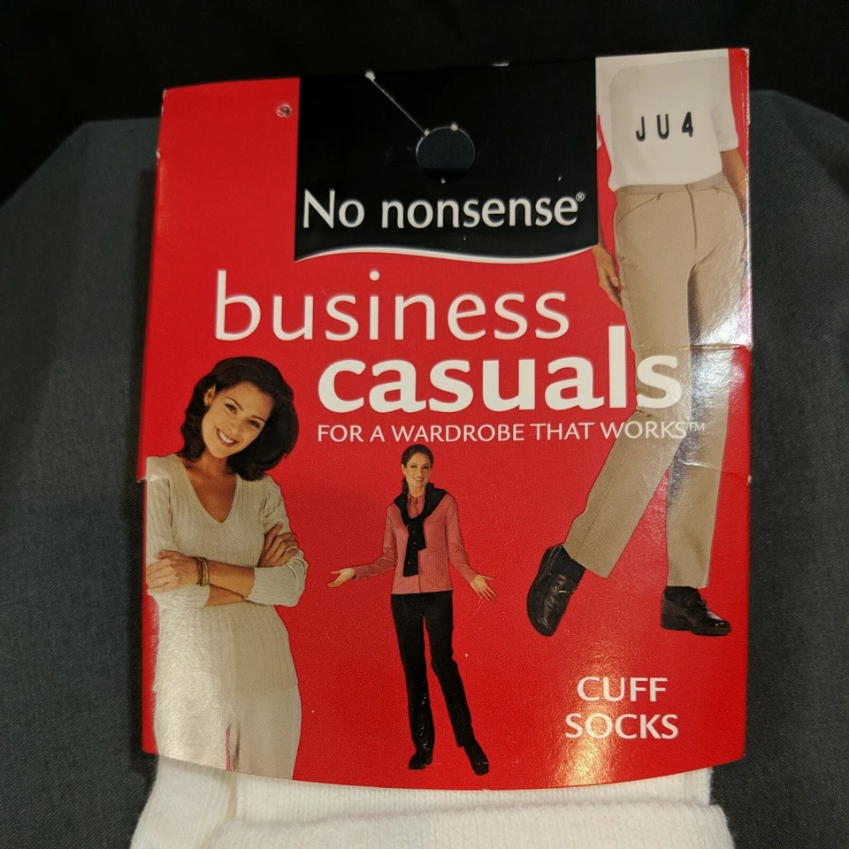 NUEVO CON ETIQUETAS Calcetines Para Mujer Vintage No Nonsense Blancos Hechos en EE. UU. Algodón Nylon Foto 3 de 4