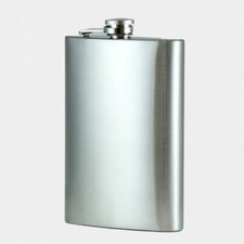Plain 12 oz Stainless Steel Hip Flask - No Personalization