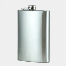 Plain 12 oz Stainless Steel Hip Flask - No Personalization