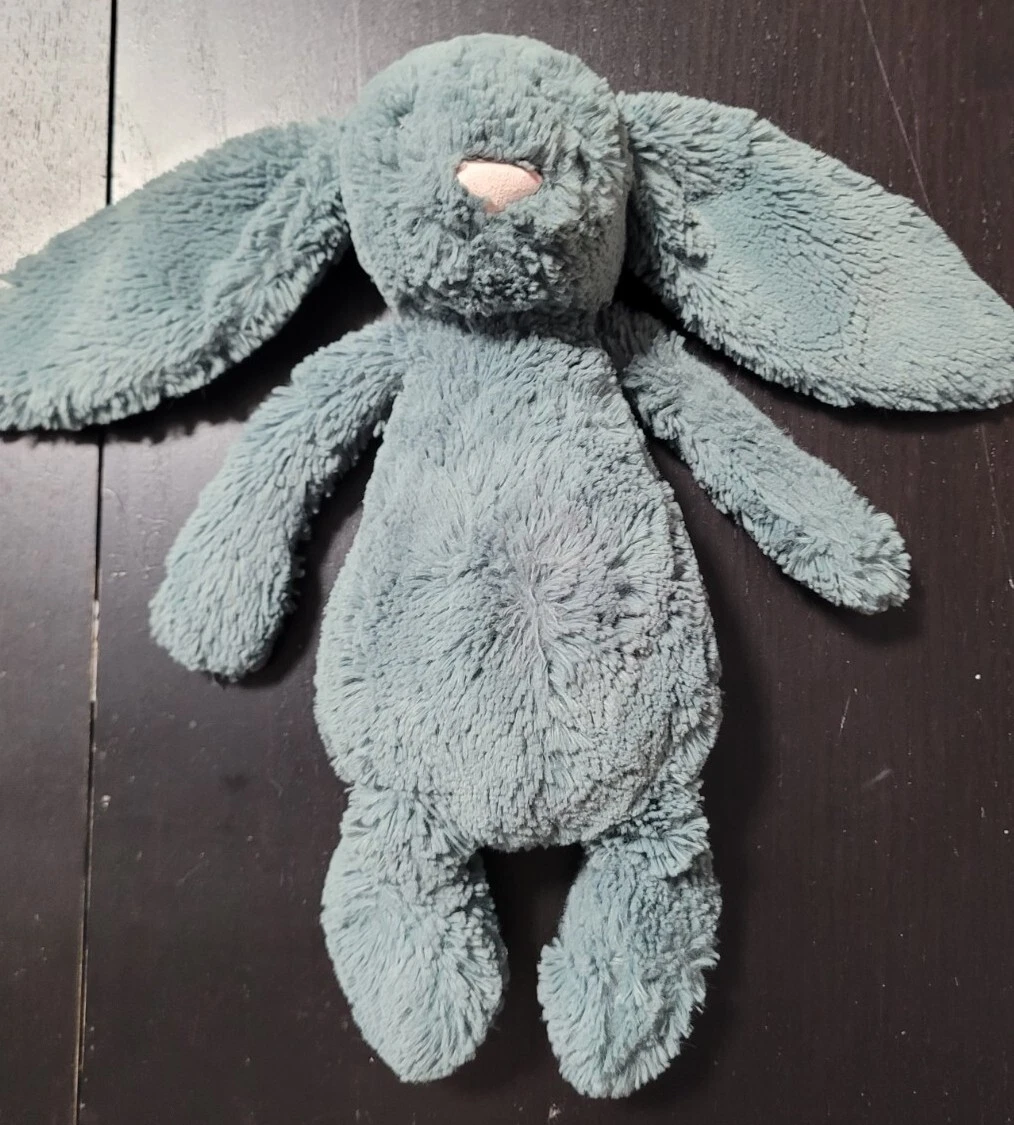 Jellycat Medium Bashful Forest Bunny Dark Green Easter Rabbit Plush Lovey